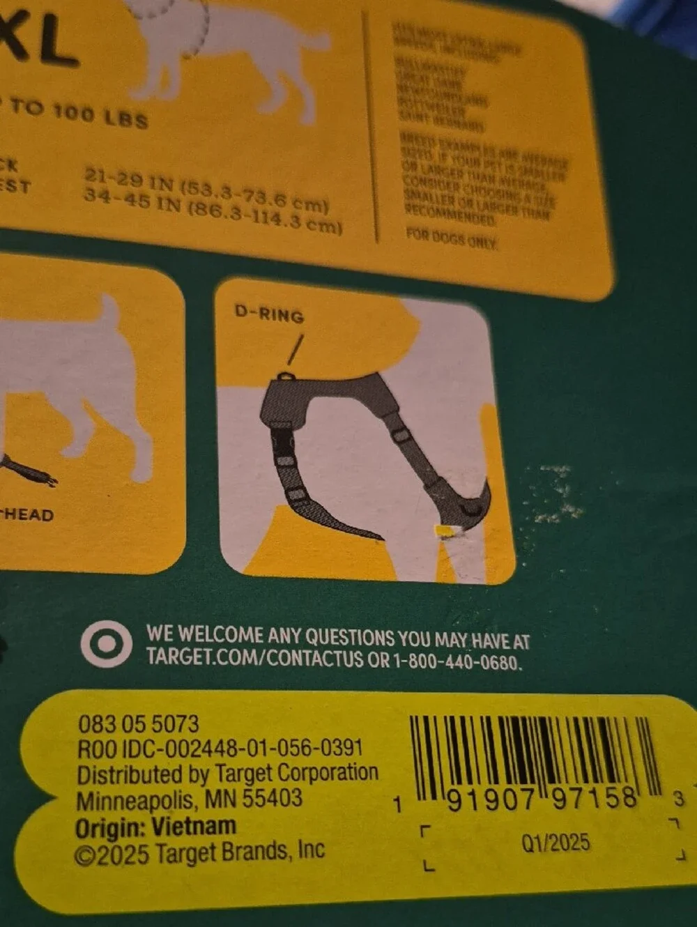 BOOTS & BARKLEY Adjustable Comfortable Dog Harness XL